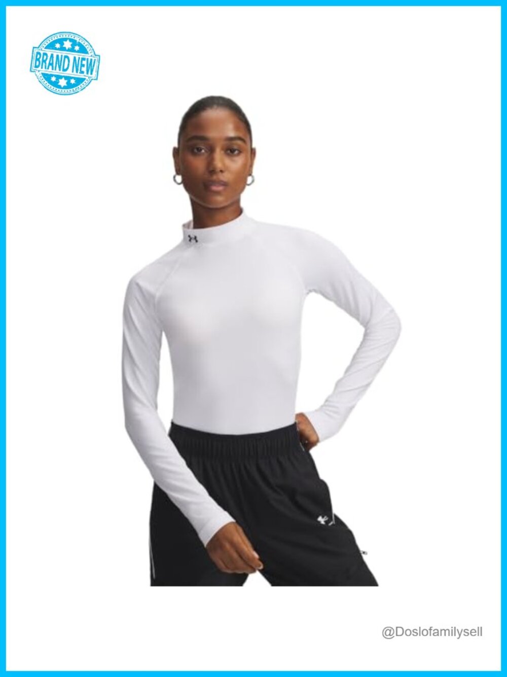 Under Armour Authentics Mock Neck Long Sleeve Fitted Training Tee